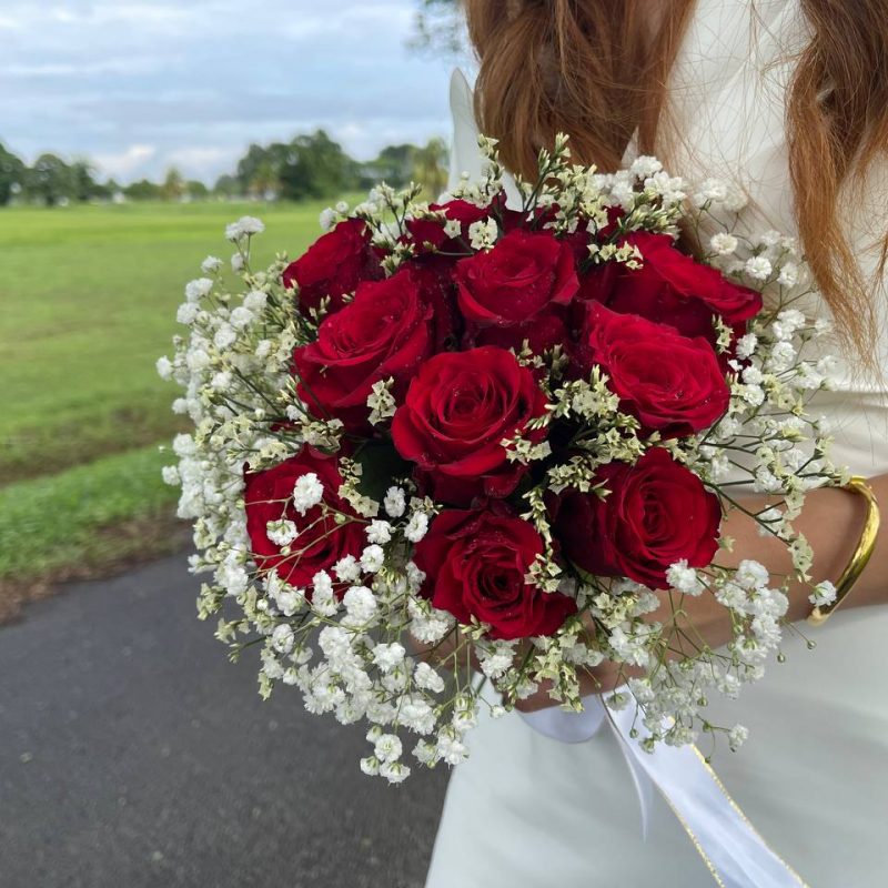 Bridal Red Rose Bouquet