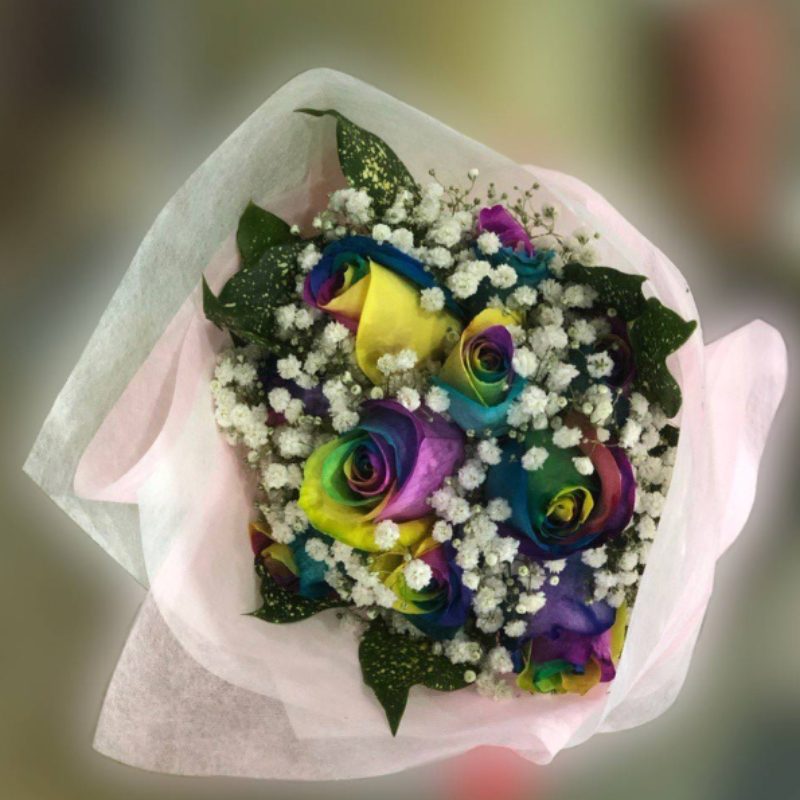 Rainbow Rose Bouquet