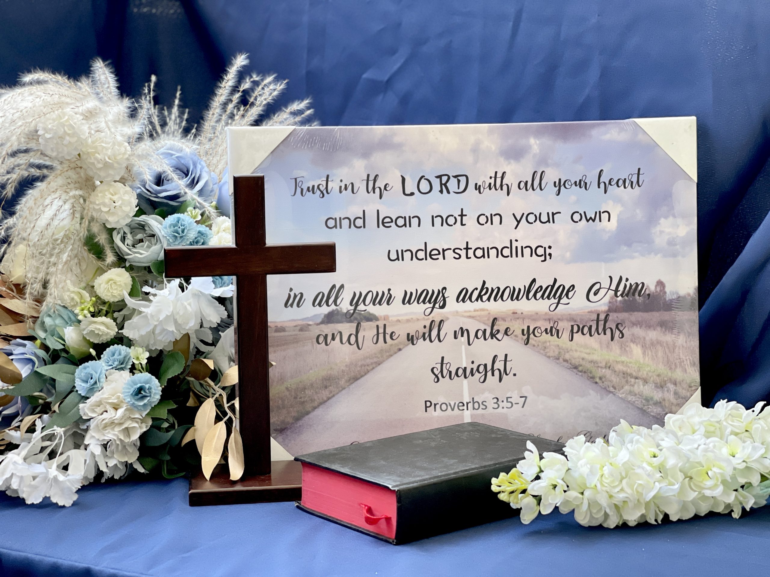 Bible Verse Canvas Poster (Proverbs 3:5-7)